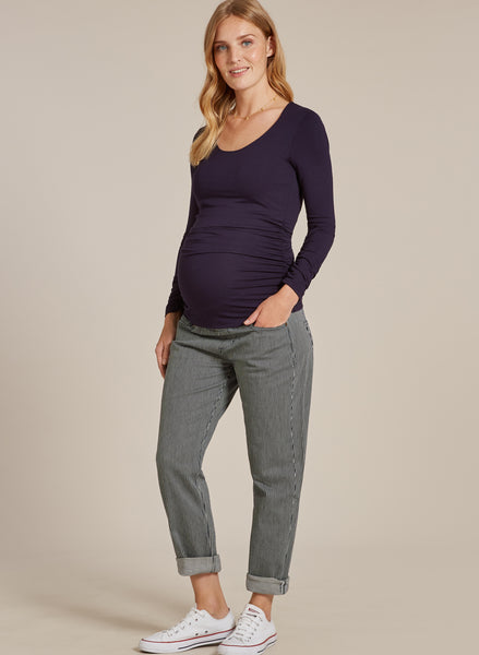 Stripe Maternity Stretch Trousers – Isabella Oliver UK