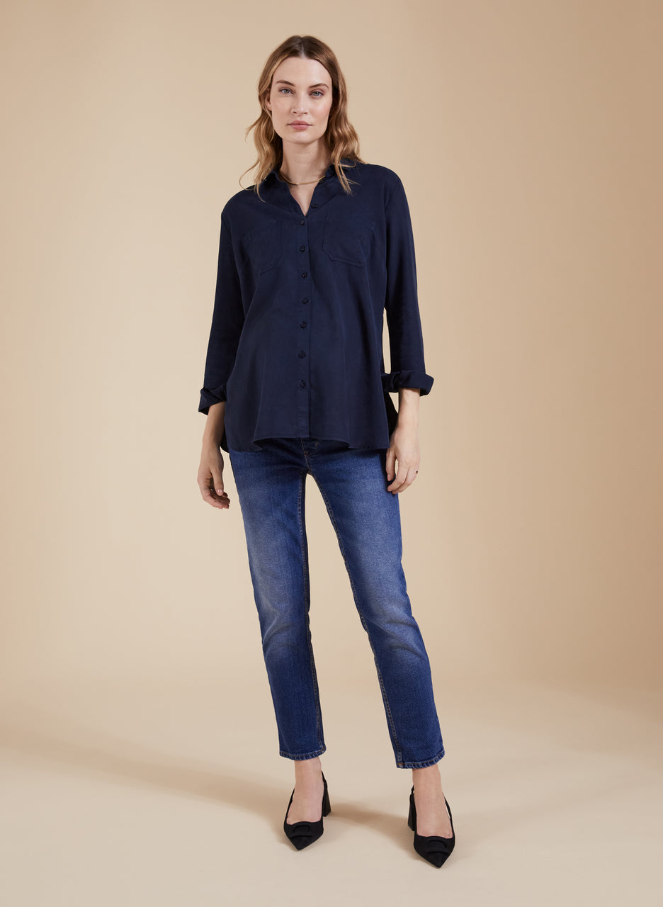 Raffa Chambray Maternity Shirt with Tencel™