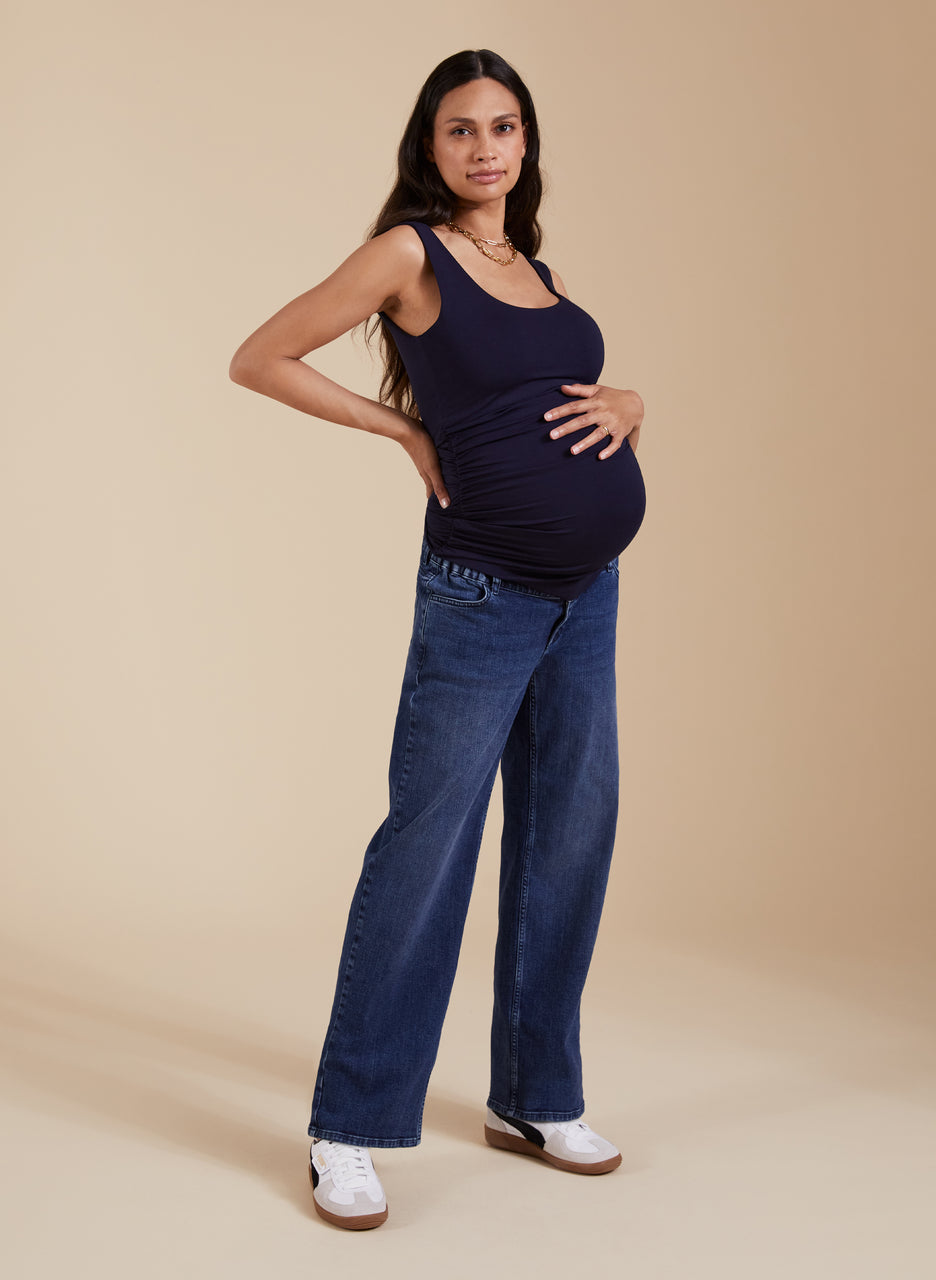 Organic Cotton Maternity Wide Leg Jeans