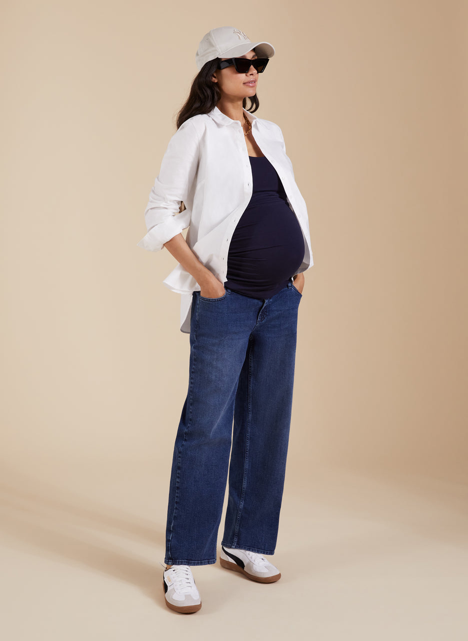 Organic Cotton Maternity Wide Leg Jeans