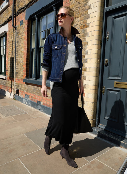Louisa Maternity Skirt - Caviar Black - Maternity Jeans, Trousers & Skirts - Isabella Oliver UK