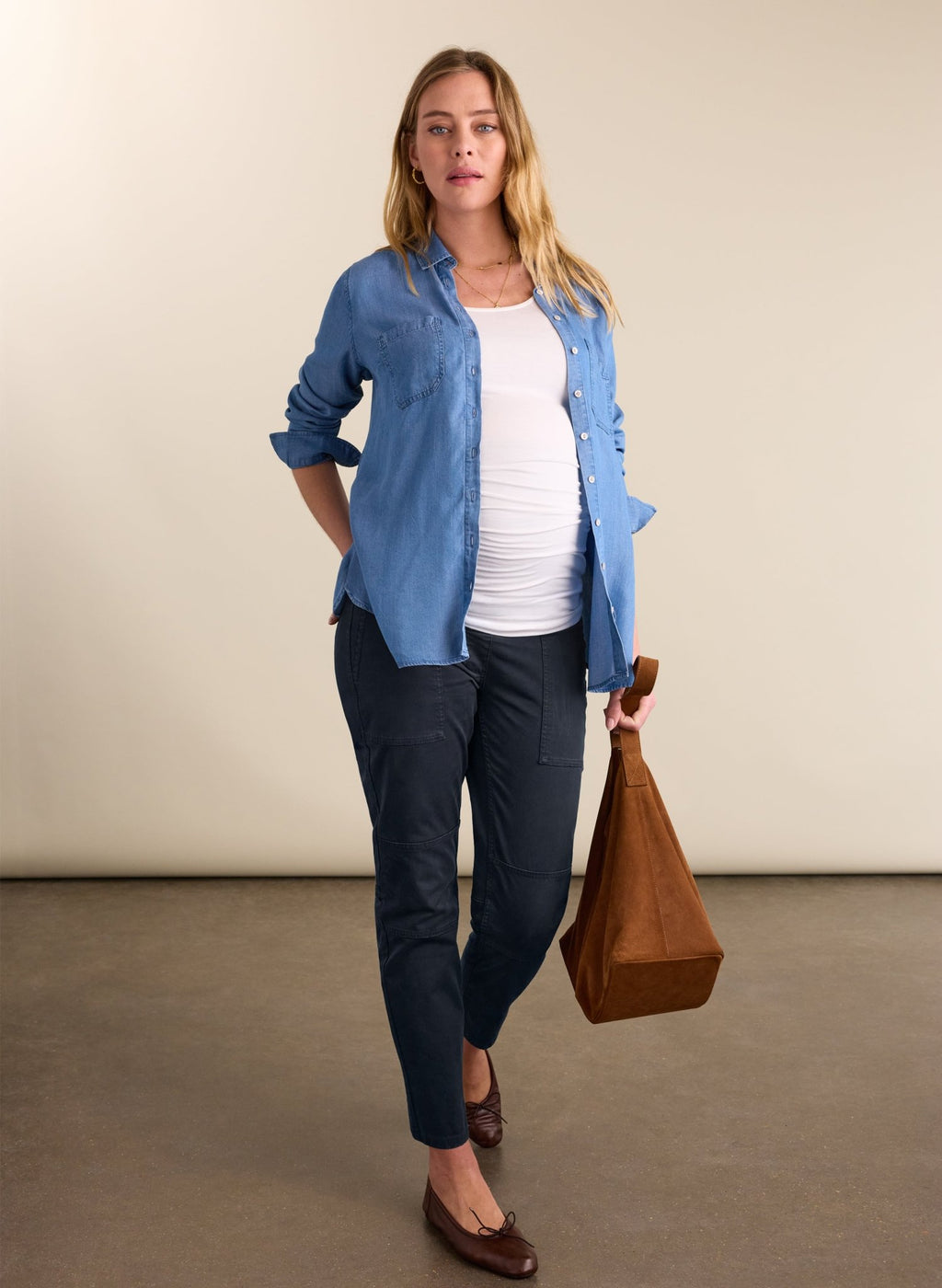Finlay Organic Cotton Maternity Trousers - Classic Navy - Maternity Jeans, Trousers & Skirts - Isabella Oliver UK