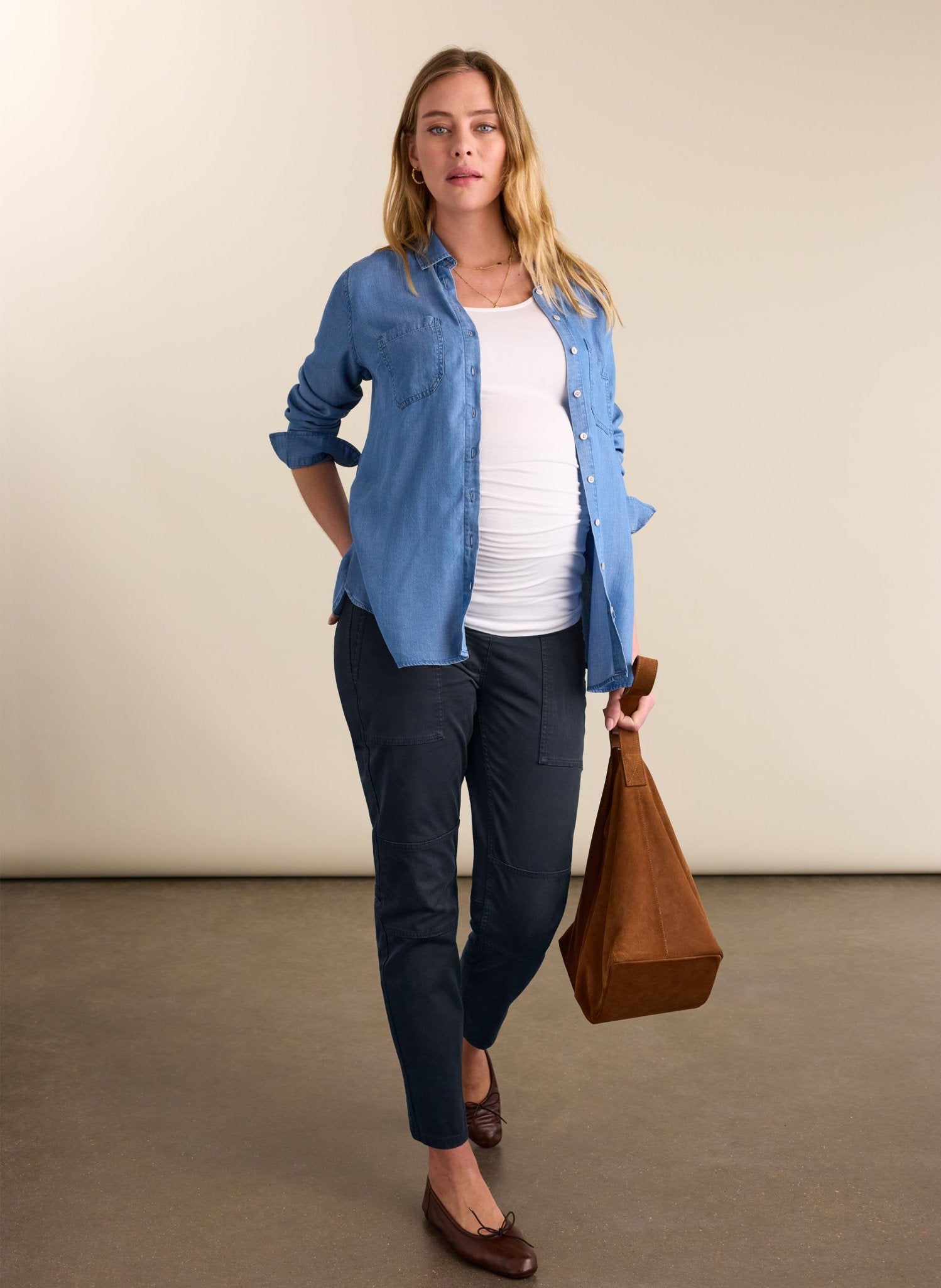 Finlay Organic Cotton Maternity Trousers - Classic Navy - Maternity Jeans, Trousers & Skirts - Isabella Oliver UK
