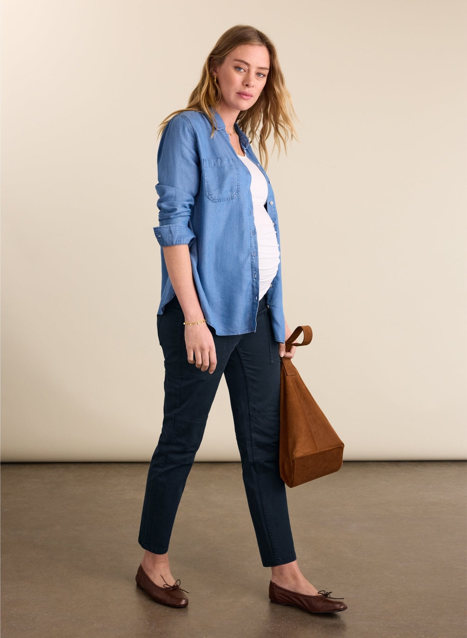 Finlay Organic Cotton Maternity Trousers - Classic Navy - Maternity Jeans, Trousers & Skirts - Isabella Oliver UK