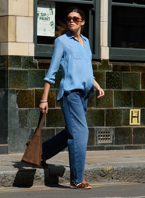 Organic Cotton Maternity Wide Leg Jeans