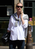 The Essentials Organic Maternity Shirt - Pure White - Maternity Shirts & Blouses - Isabella Oliver UK