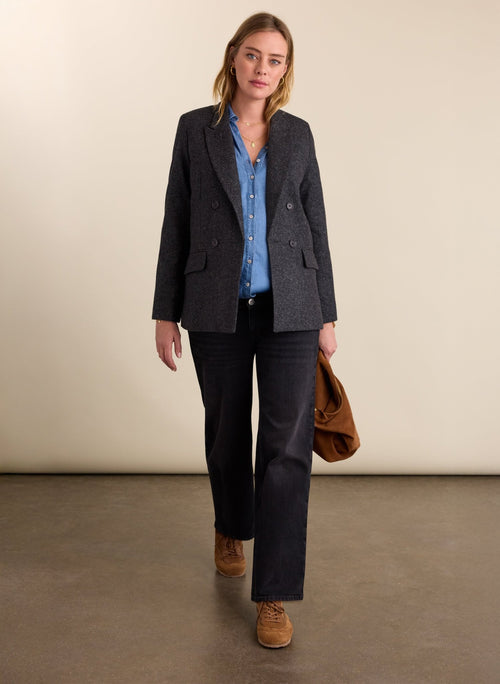 Organic Maternity Wide Leg Jeans - Washed Black - Maternity Jeans - Isabella Oliver UK