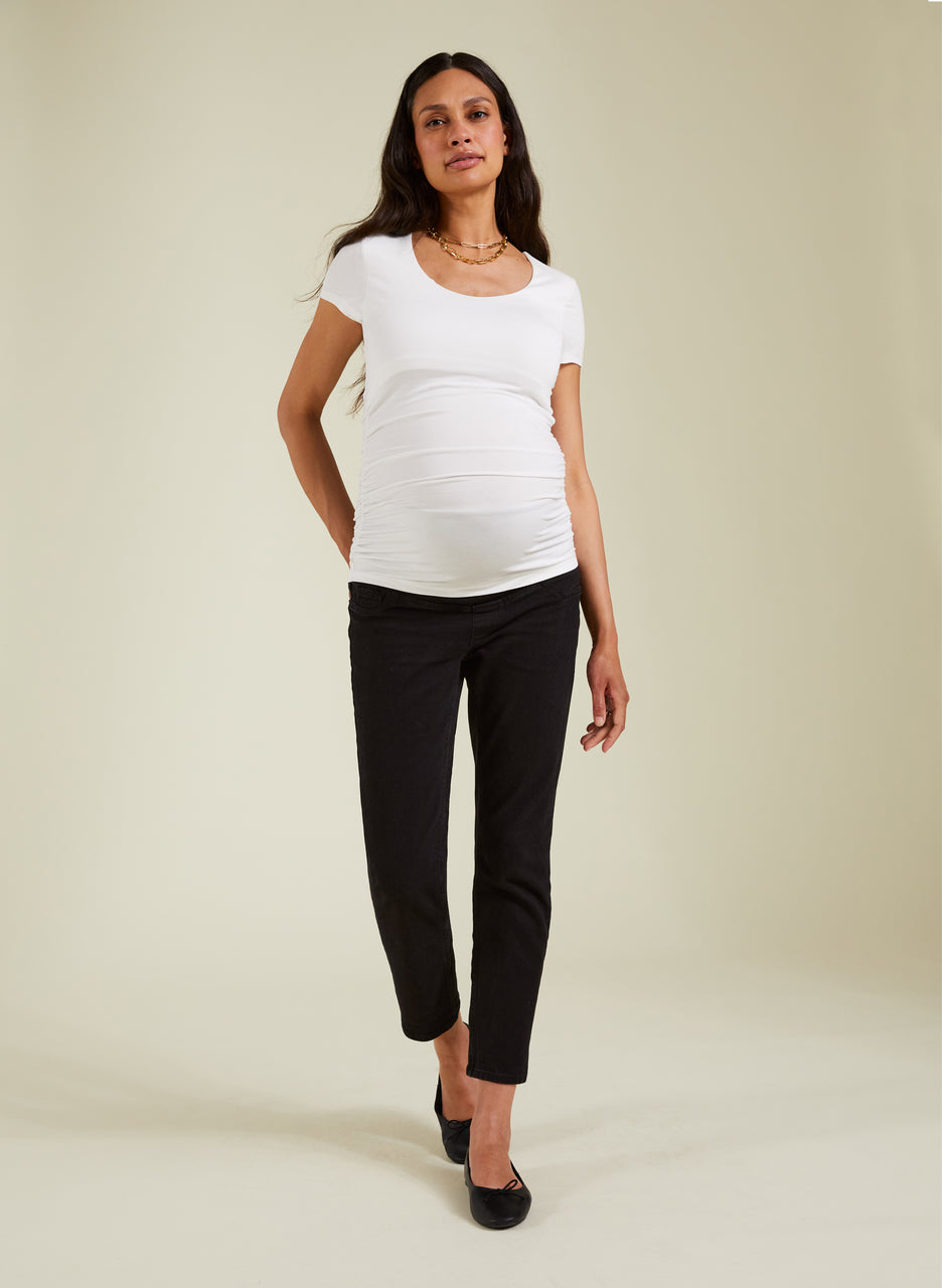 Over the Bump Organic Cotton Maternity Boyfriend Jeans