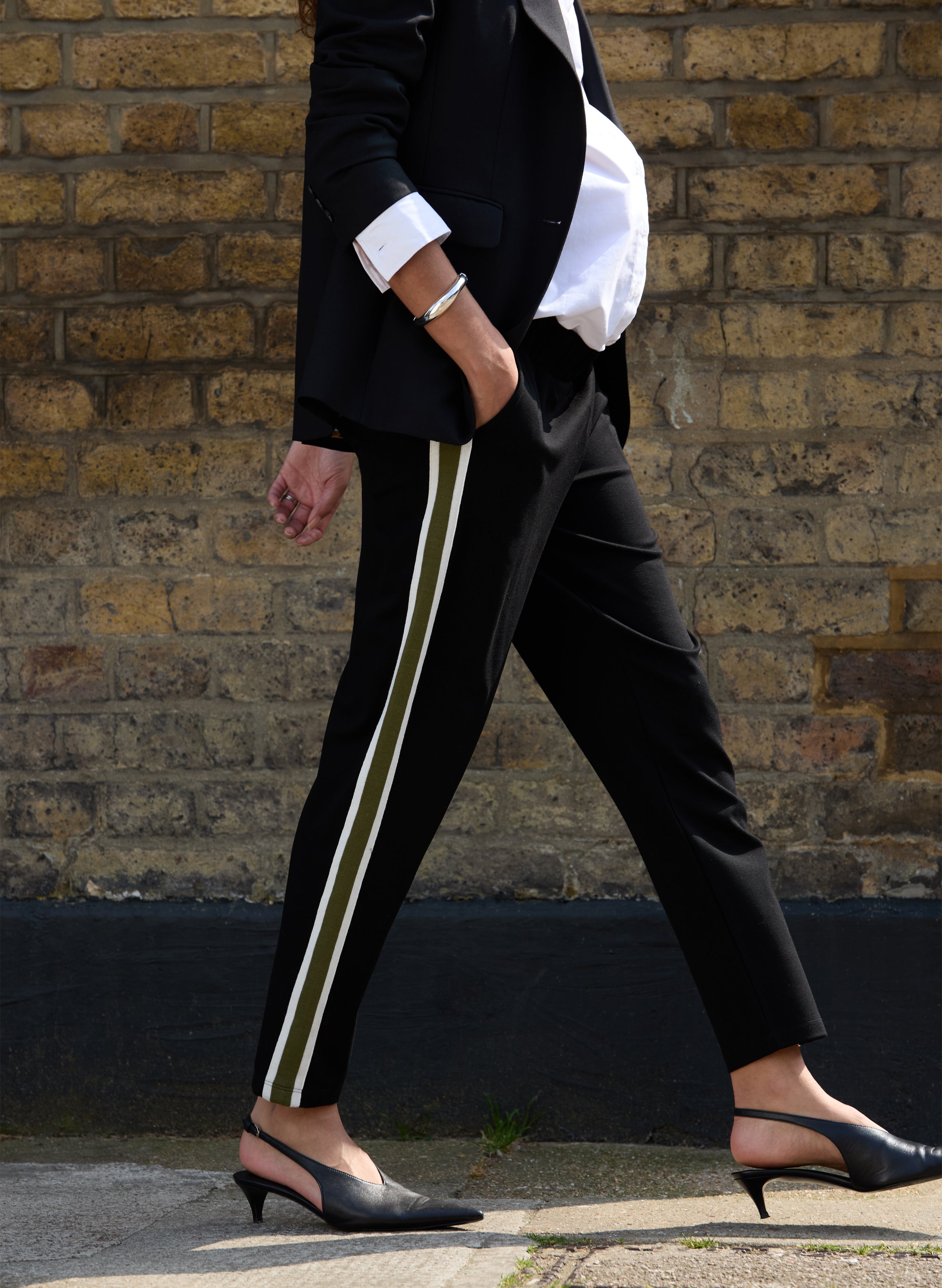 Fae Maternity Pant - Caviar Black & Olive | Isabella Oliver