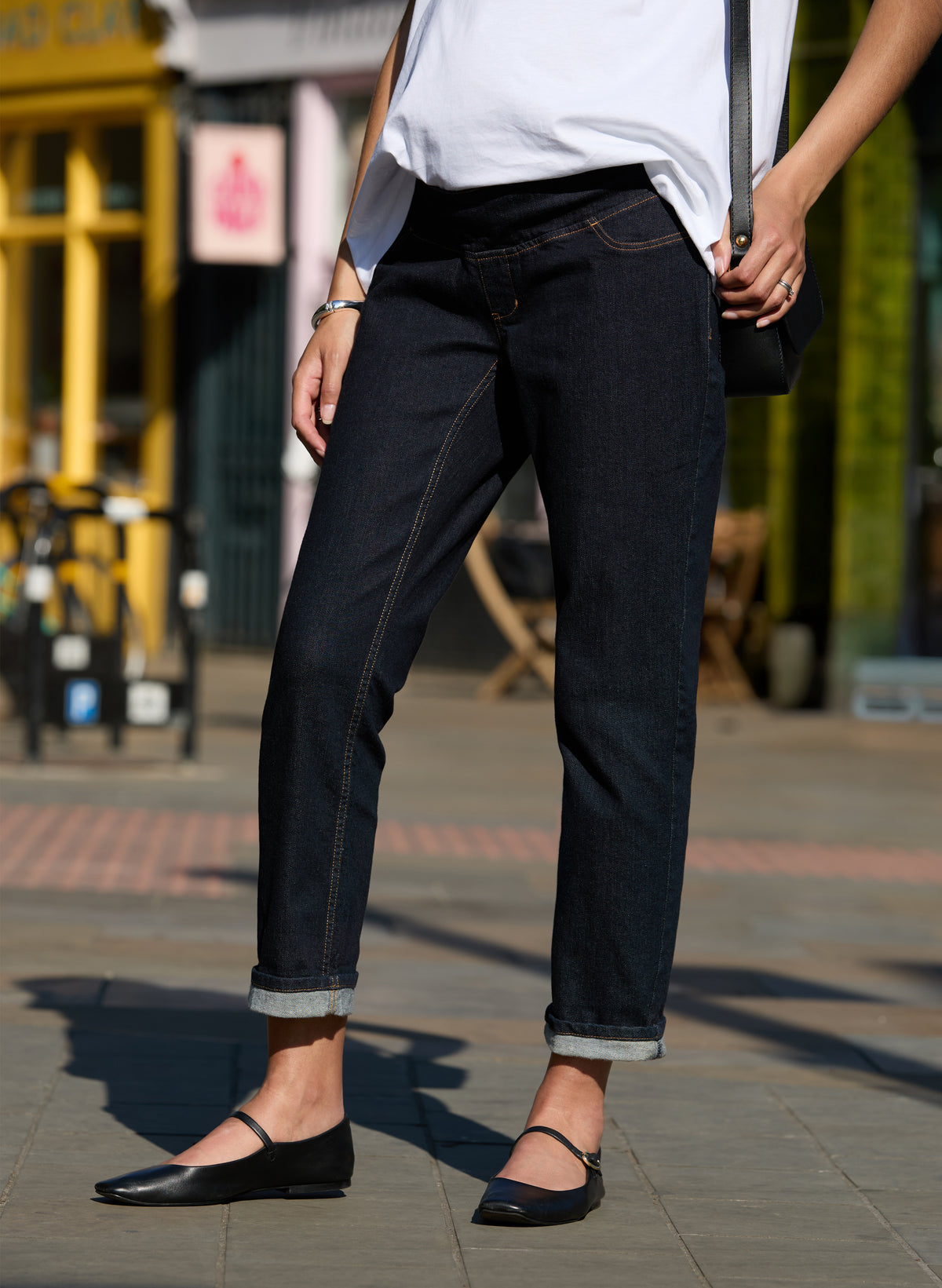 Over the Bump Organic Cotton Maternity Boyfriend Jeans