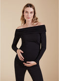 RENT - Philippa Maternity Top - Caviar Black - Rental - Isabella Oliver UK