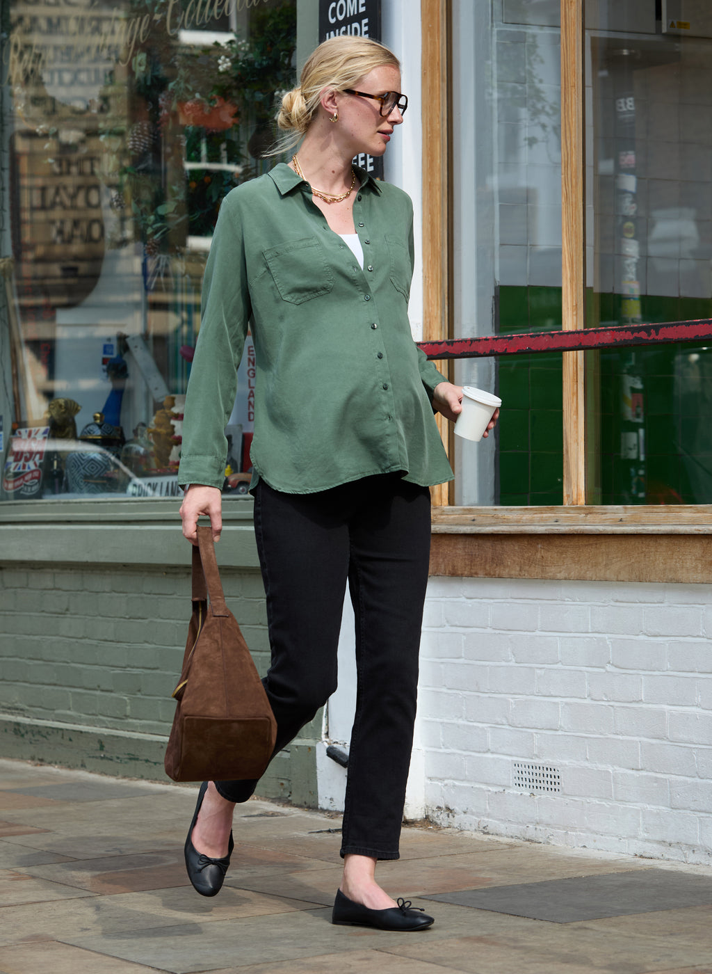 Raffa Chambray Maternity Shirt with Tencel™