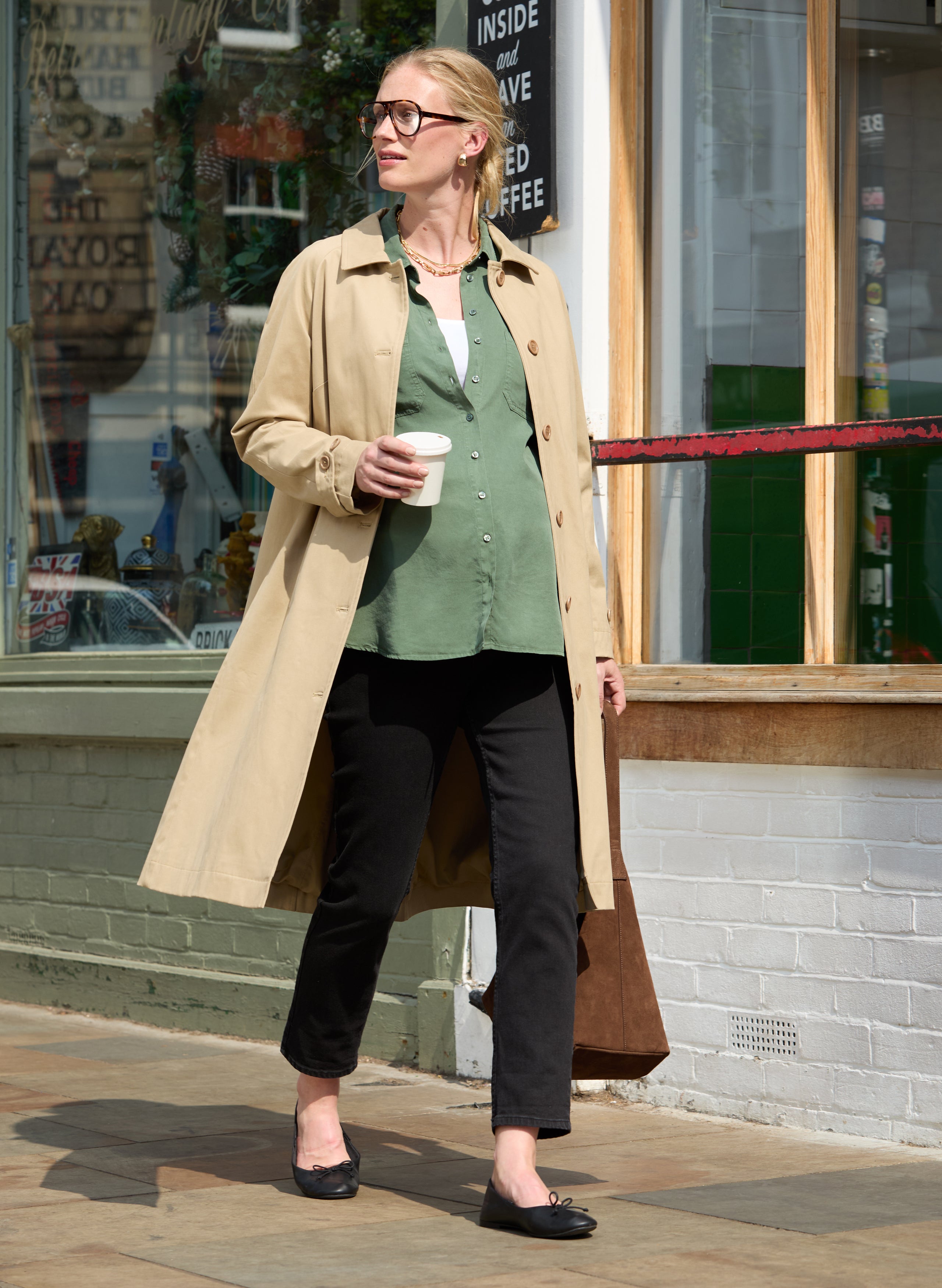 Raffa Chambray Maternity Shirt with Tencel™