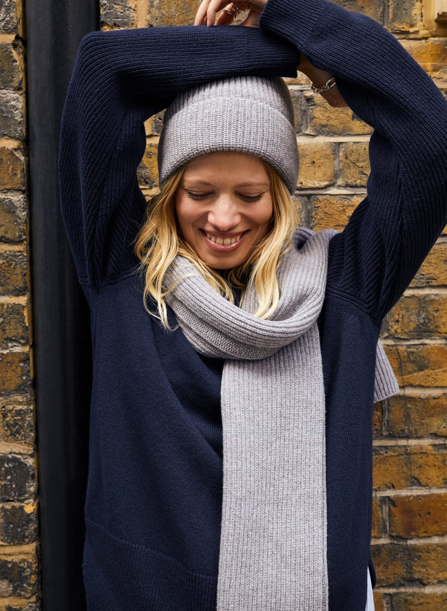 Alina Recycled Wool Scarf - Grey Marl - Accessories - Isabella Oliver UK