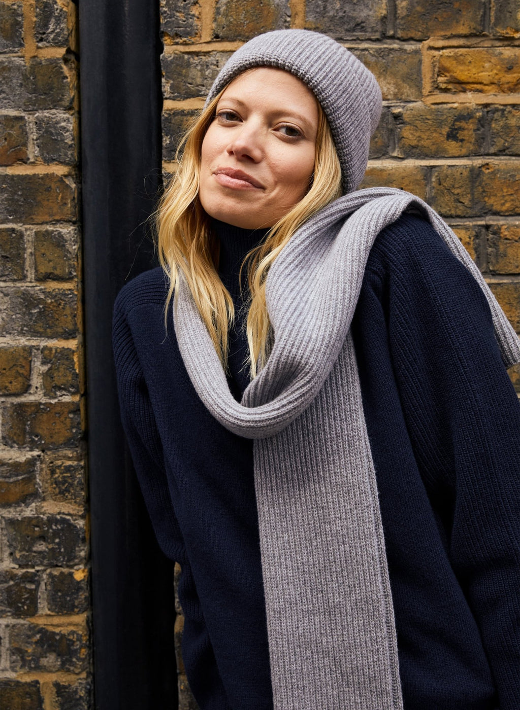 Alina Recycled Wool Scarf - Grey Marl - Accessories - Isabella Oliver UK