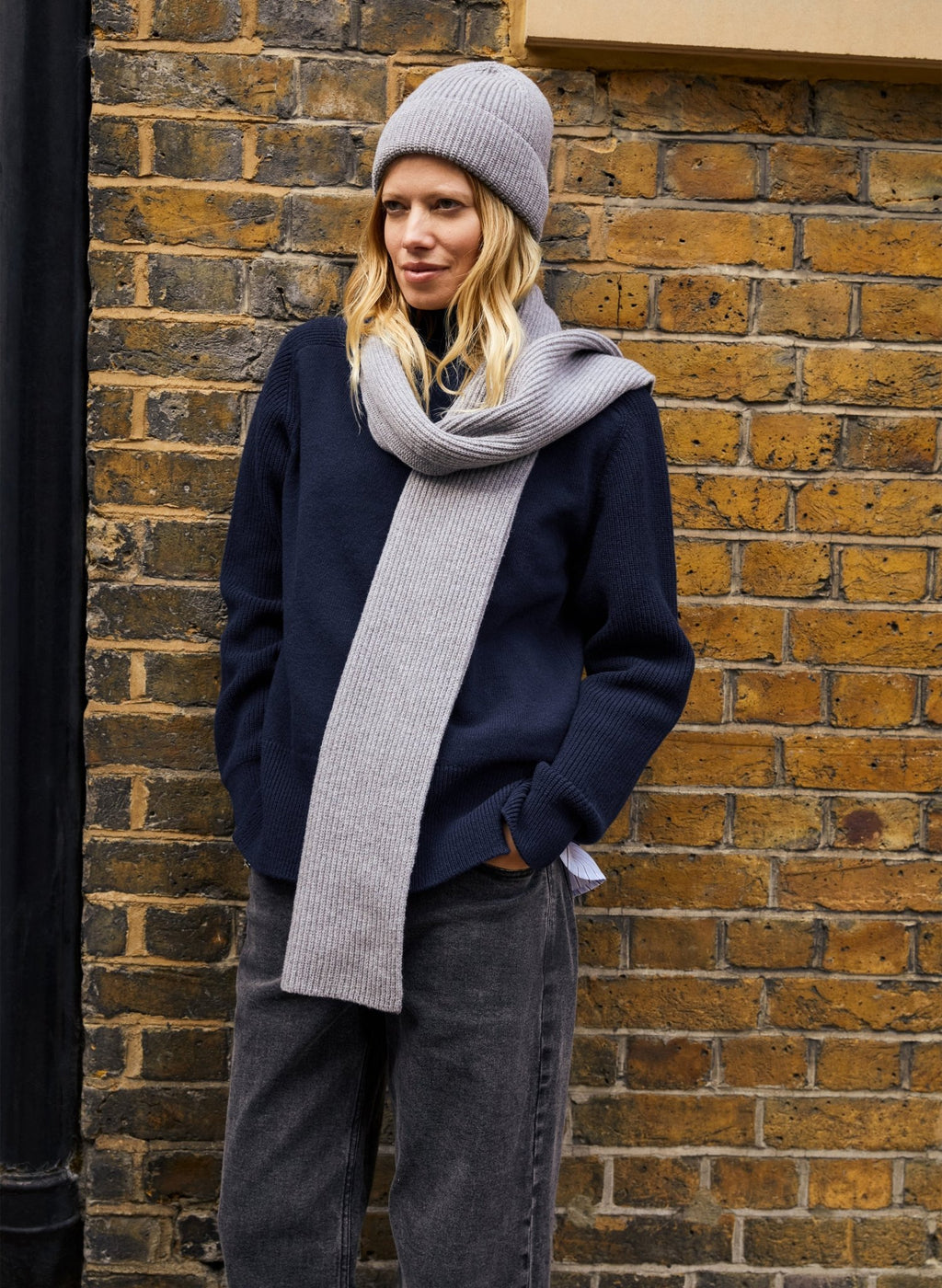 Alina Recycled Wool Scarf - Grey Marl - Accessories - Isabella Oliver UK