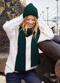 Alina Recycled Wool Scarf - Forest Green - Accessories - Isabella Oliver UK