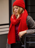 Alina Recycled Wool Scarf - Crimson Red - Accessories - Isabella Oliver UK
