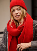 Alina Recycled Wool Scarf - Crimson Red - Accessories - Isabella Oliver UK