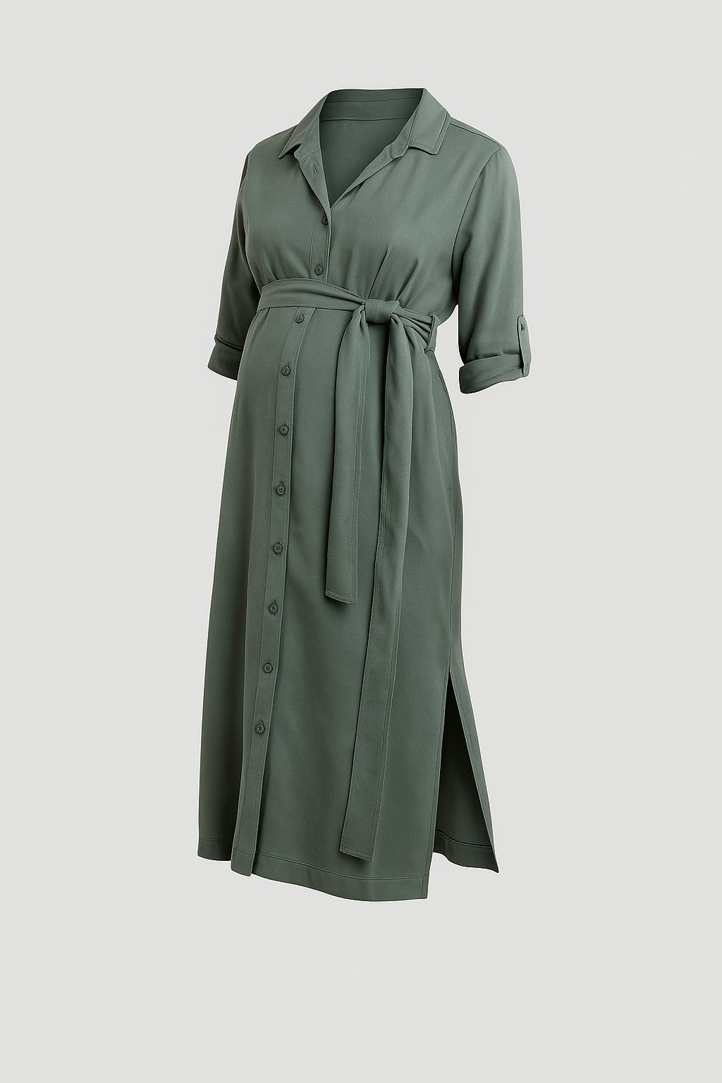 Kelsy Maternity Dress - Khaki - Maternity Dresses - Isabella Oliver UK