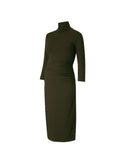 RENT - Grayson Maternity Dress - Deep Khaki - Pre Loved - Isabella Oliver UK