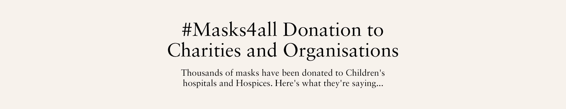 #Masks4all Donation to Charities and Organisations