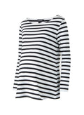 Pre-Loved Arden Organic Maternity Top - Navy and White - Pre Loved - Isabella Oliver UK