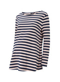 Pre-Loved Arden Organic Maternity Top - Rose & Indigo Stripe - Pre Loved - Isabella Oliver UK