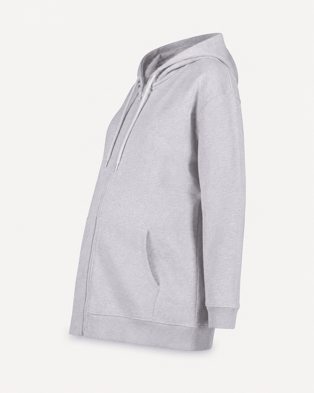 Amy Organic Maternity Hoodie - Grey Marl - Maternity Activewear - Isabella Oliver UK