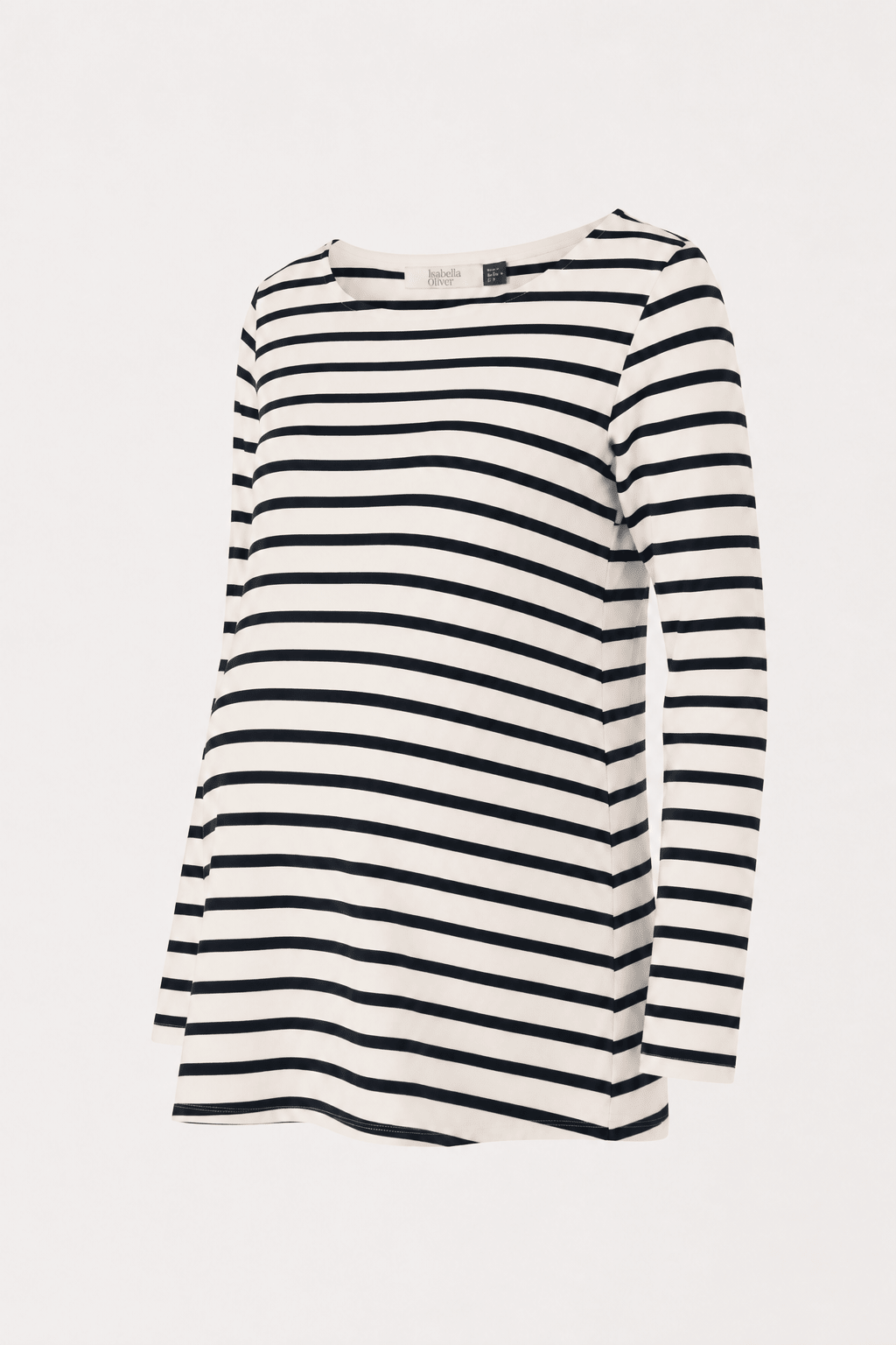 Arden Organic Cotton Maternity Top - Antique White & Caviar Black - Maternity Tops & Tees - Isabella Oliver UK
