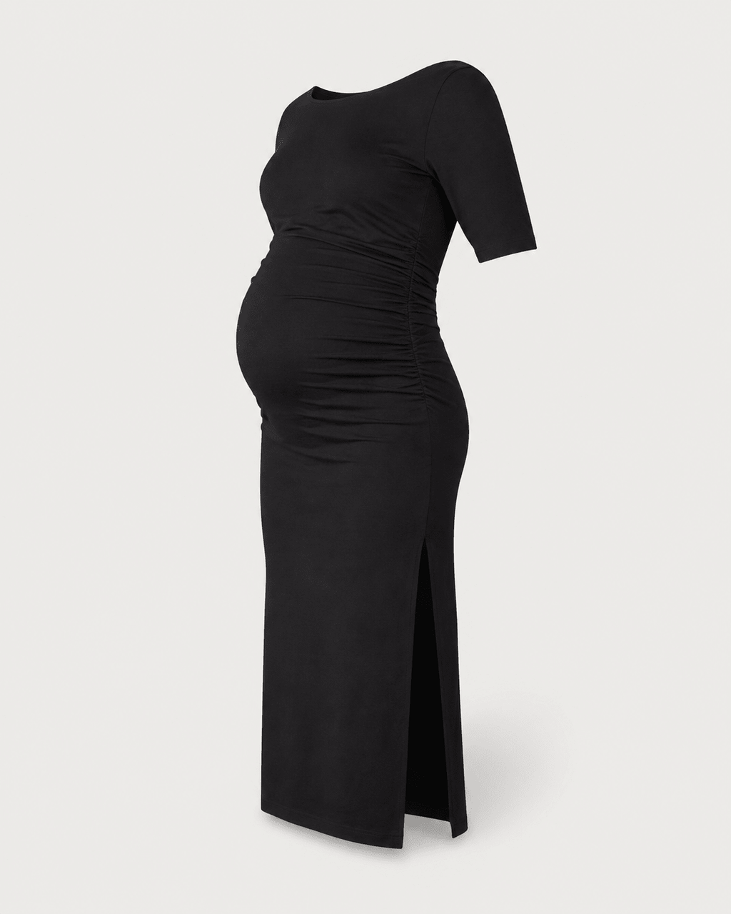 Faye Maternity Dress - Caviar Black - Maternity Dresses - Isabella Oliver UK