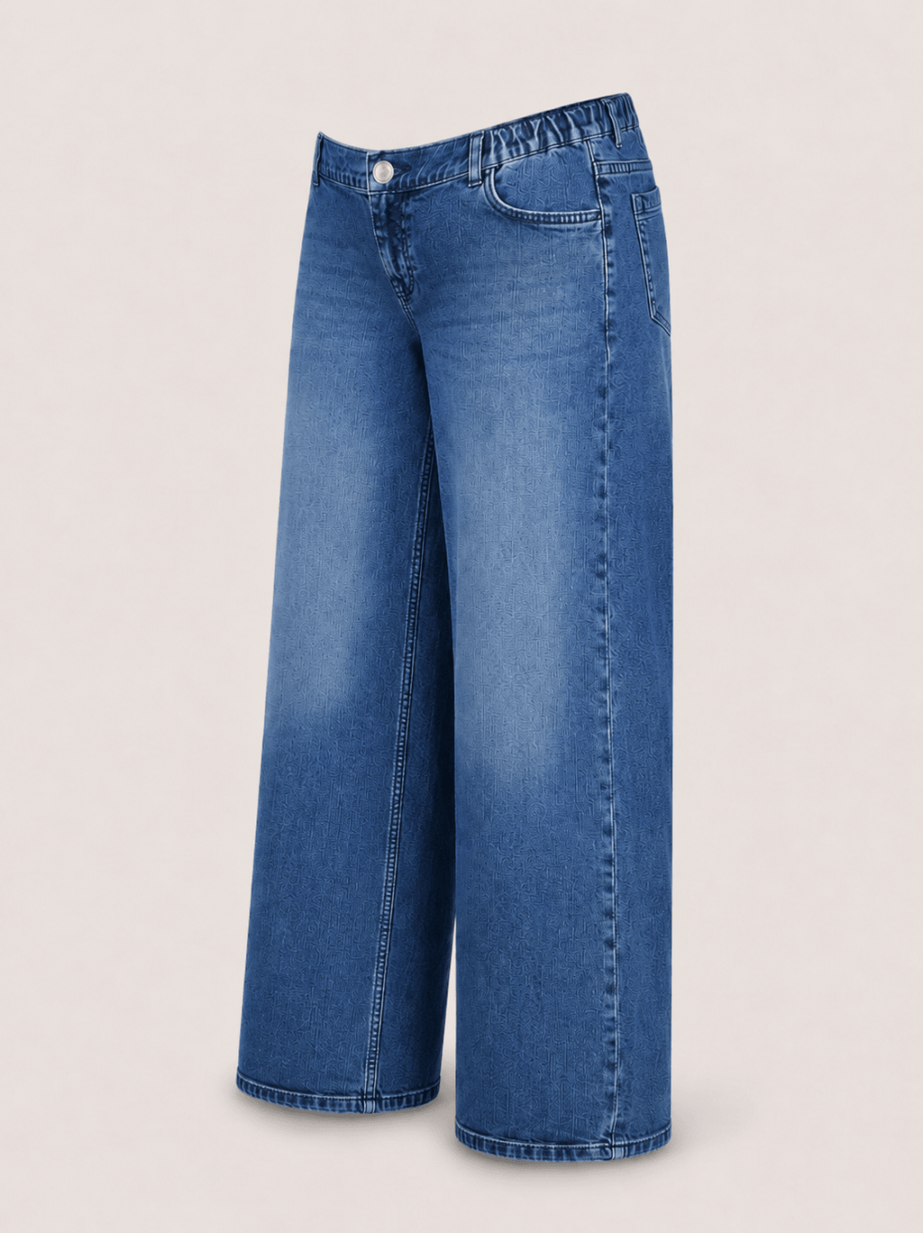 Organic Cotton Maternity Wide Leg Jeans - Mid Indigo - Maternity Jeans - Isabella Oliver UK