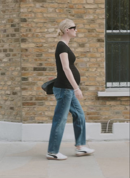 The Essentials Maternity Cap Scoop Top | Caviar Black | Isabella Oliver