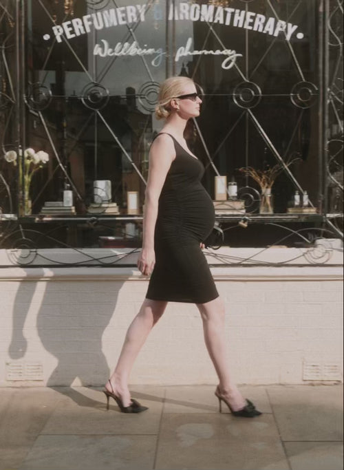 Ellis Maternity Tank Dress | Caviar Black | Isabella Oliver