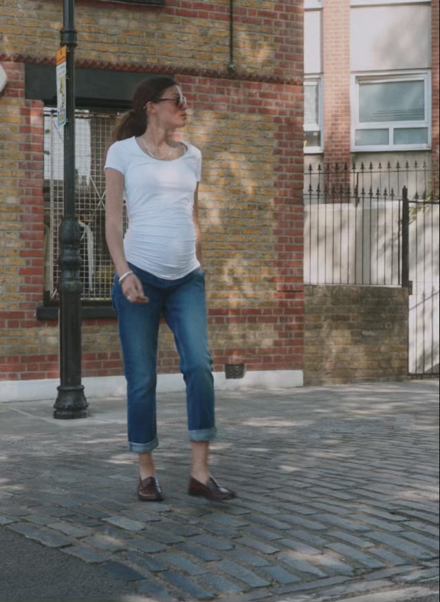 Over the Bump Organic Cotton Maternity Boyfriend Jeans