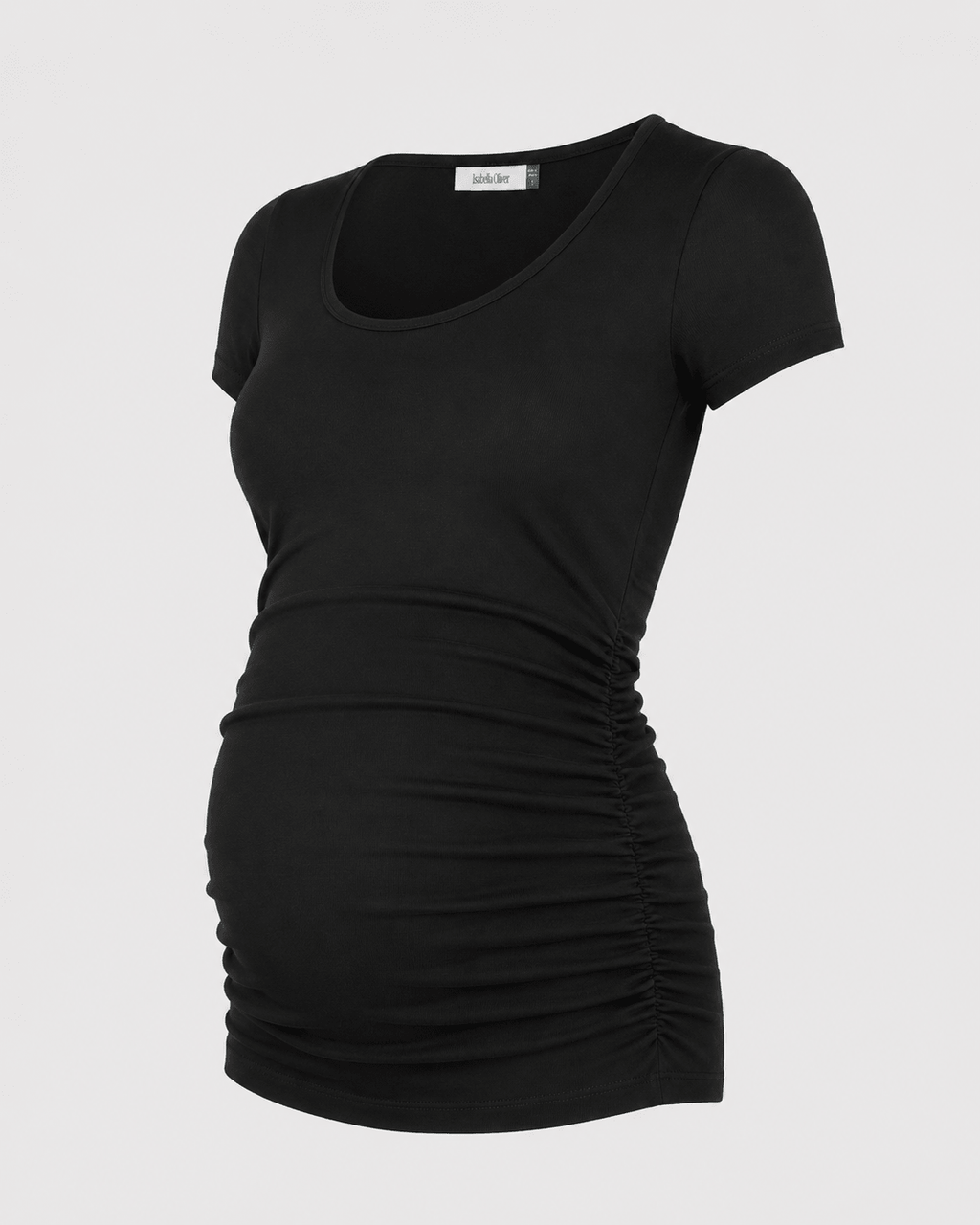 The Essentials Maternity Cap Scoop Top - Caviar Black - Maternity Tops & Tees - Isabella Oliver UK