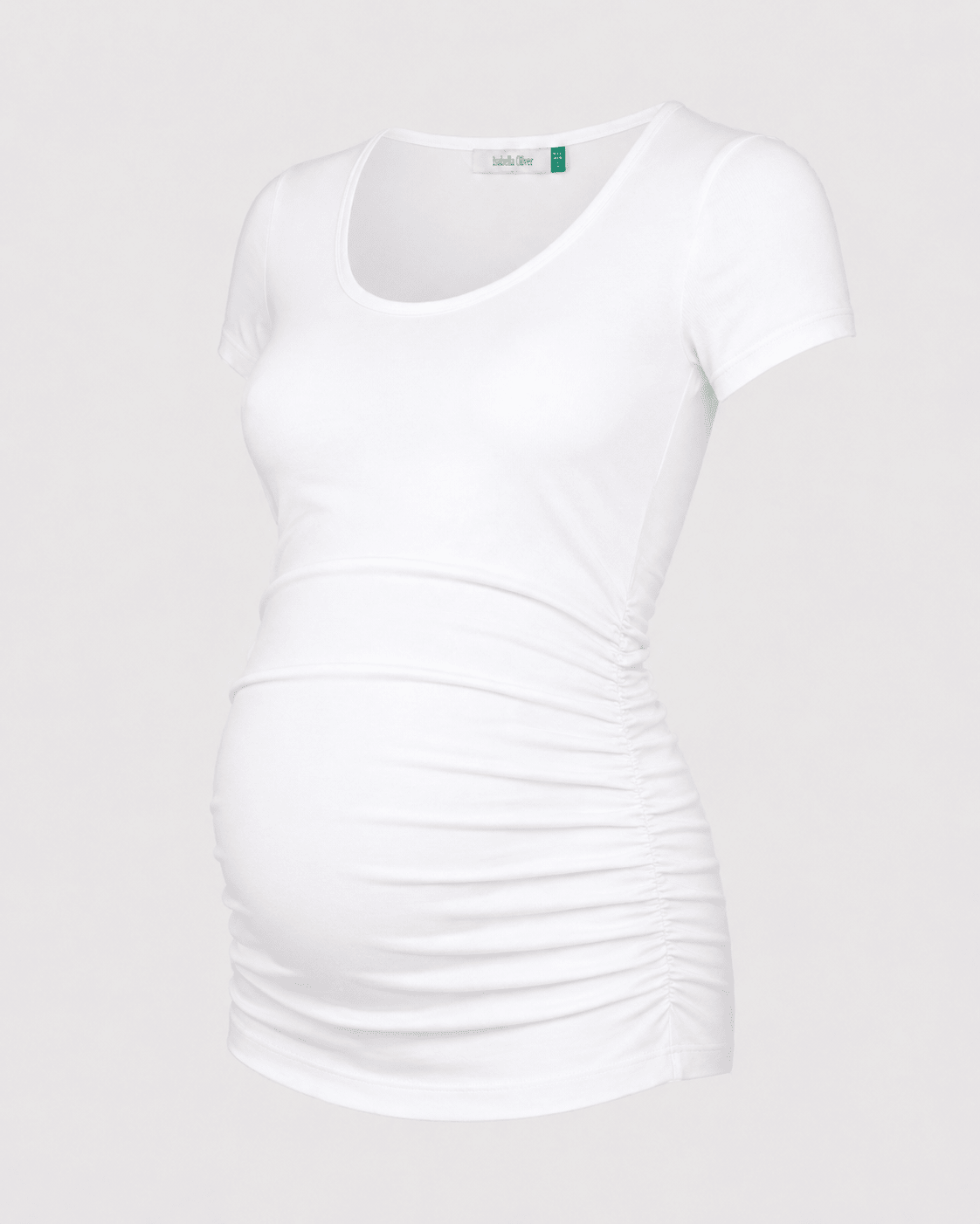 The Essentials Maternity Cap Scoop Top - Pure White - Maternity Tops & Tees - Isabella Oliver UK