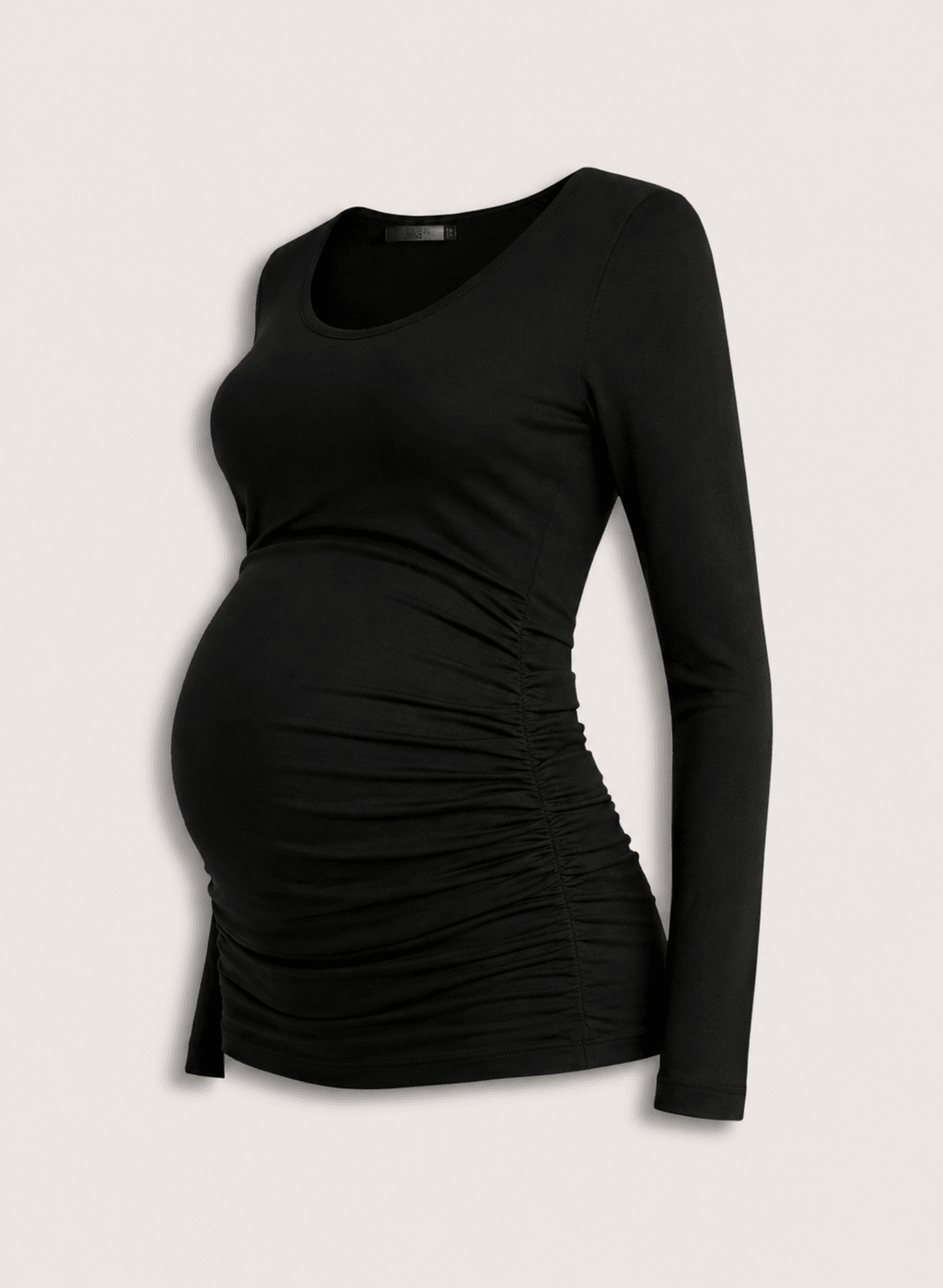 The Essentials Maternity Scoop Top - Caviar Black - Maternity Tops & Tees - Isabella Oliver UK