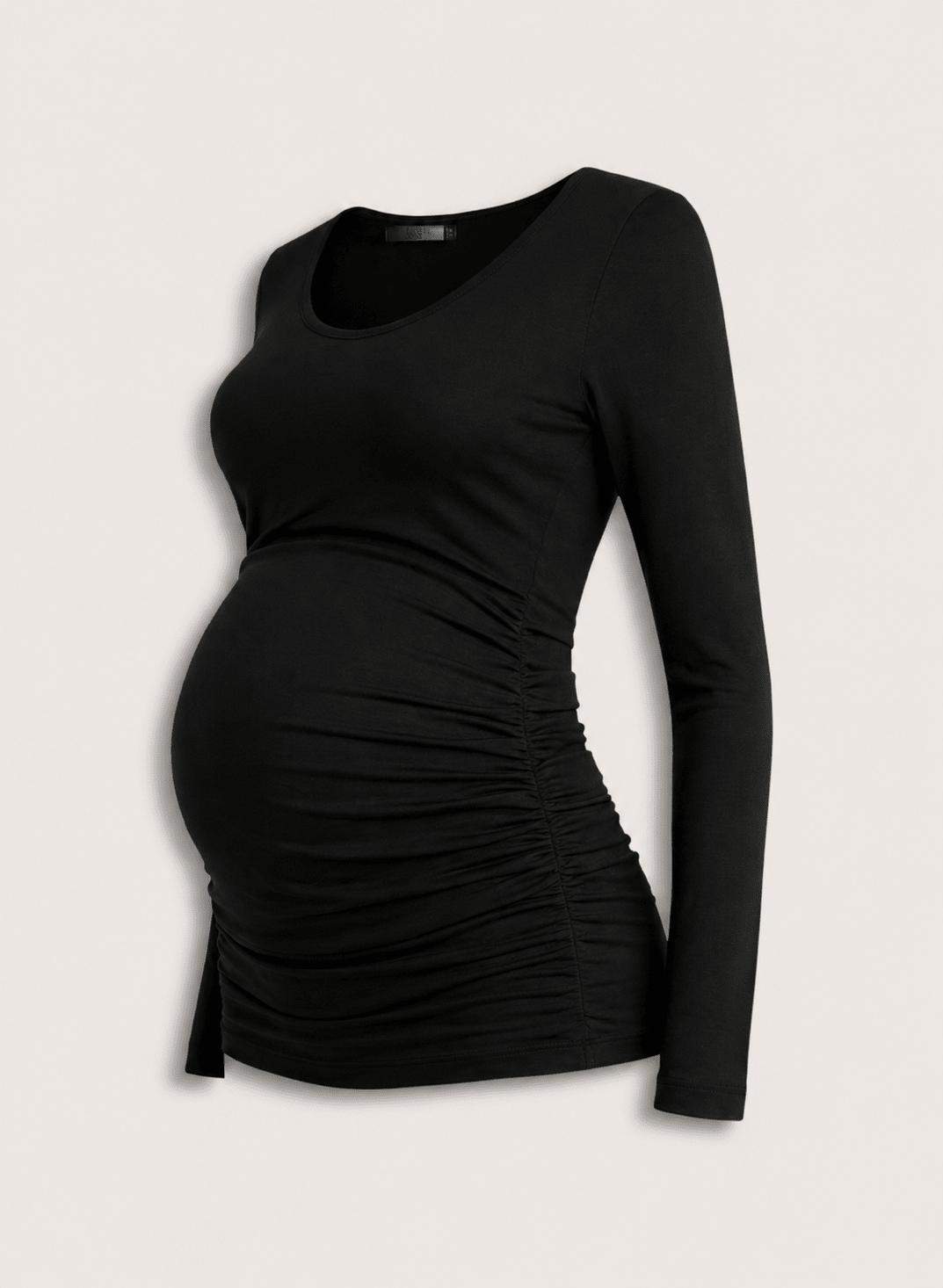 The Essentials Maternity Scoop Top - Caviar Black - Maternity Tops & Tees - Isabella Oliver UK