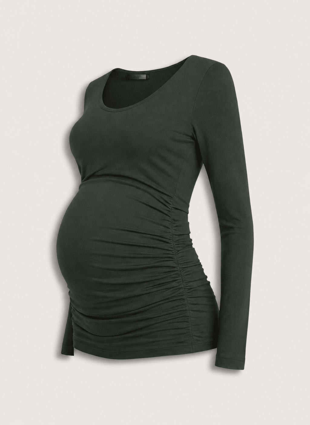 The Essentials Maternity Scoop Top - Deep Khaki - Maternity Tops & Tees - Isabella Oliver UK