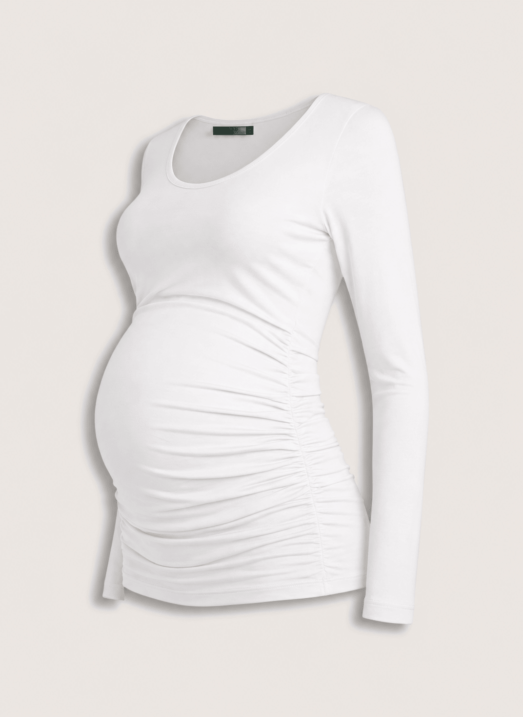 The Essentials Maternity Scoop Top - Pure White - Maternity Tees & Tanks - Isabella Oliver UK