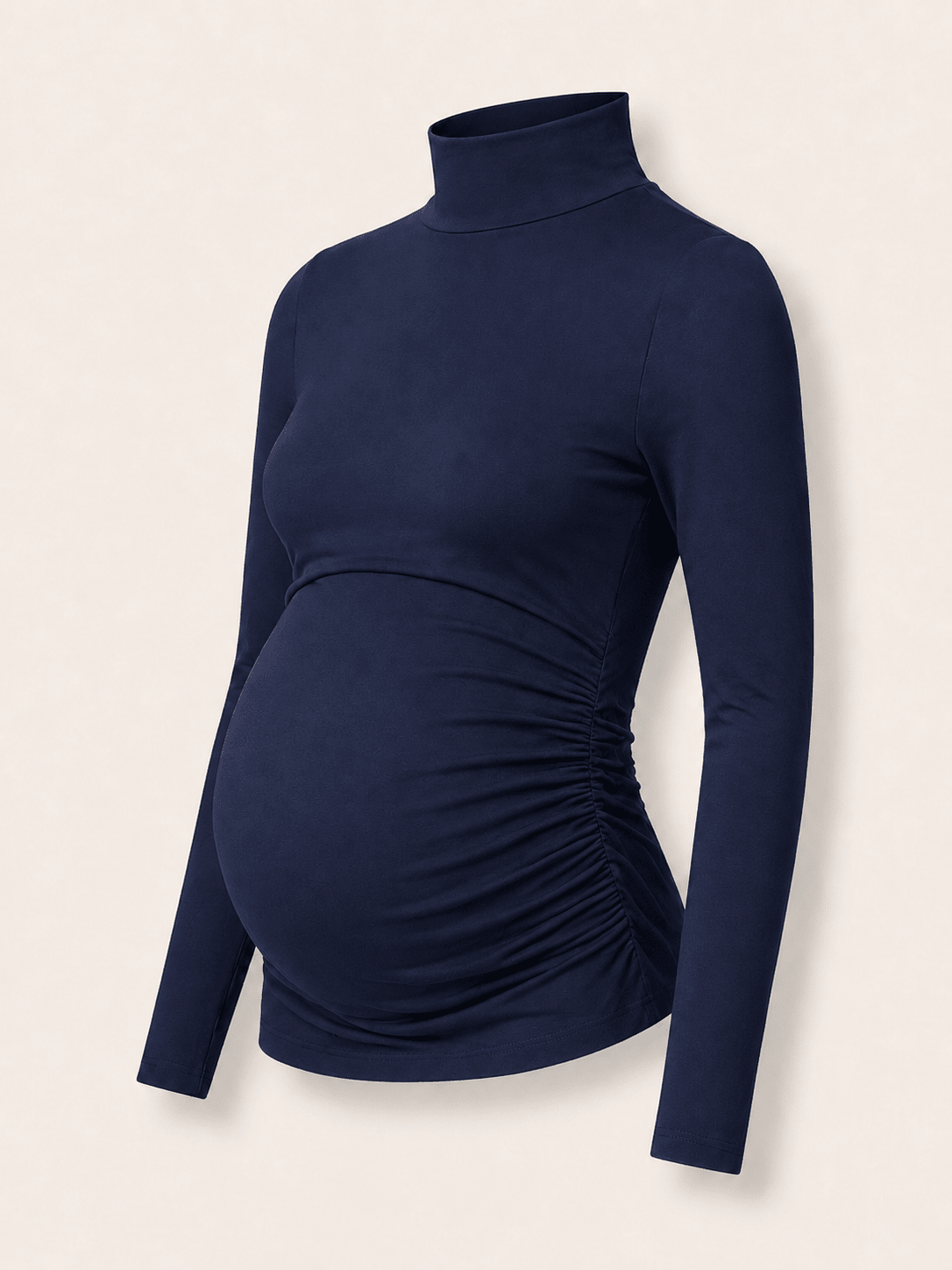 The Essentials Maternity Turtleneck Top - Classic Navy - Maternity Tops & Tees - Isabella Oliver UK