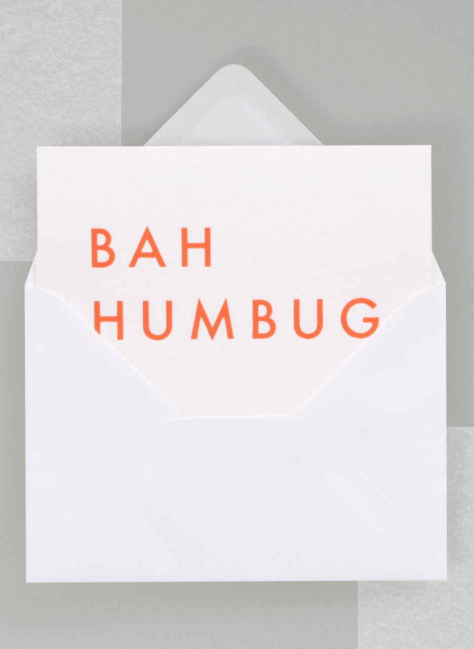 Ola Festive Bah Humbug Typographic Foil Blocked Card