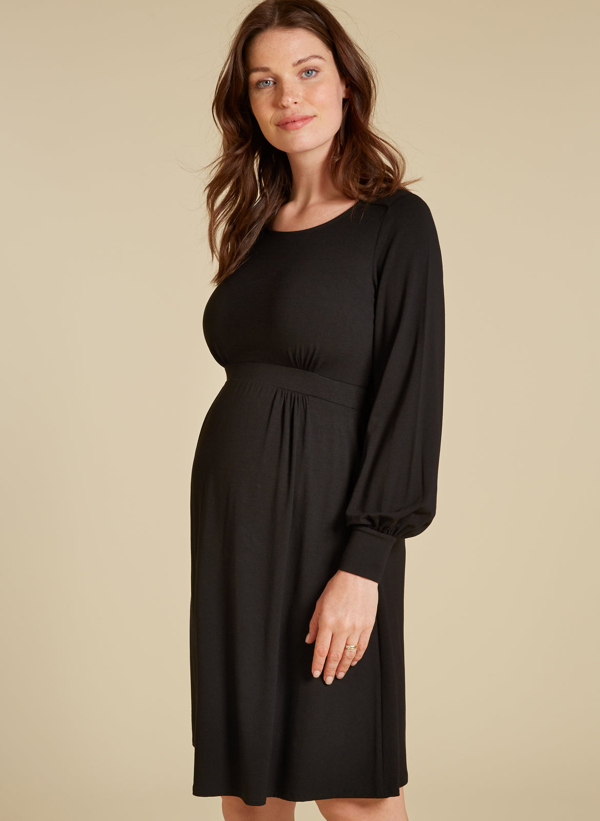 Naomi Maternity Nursing Dress Black