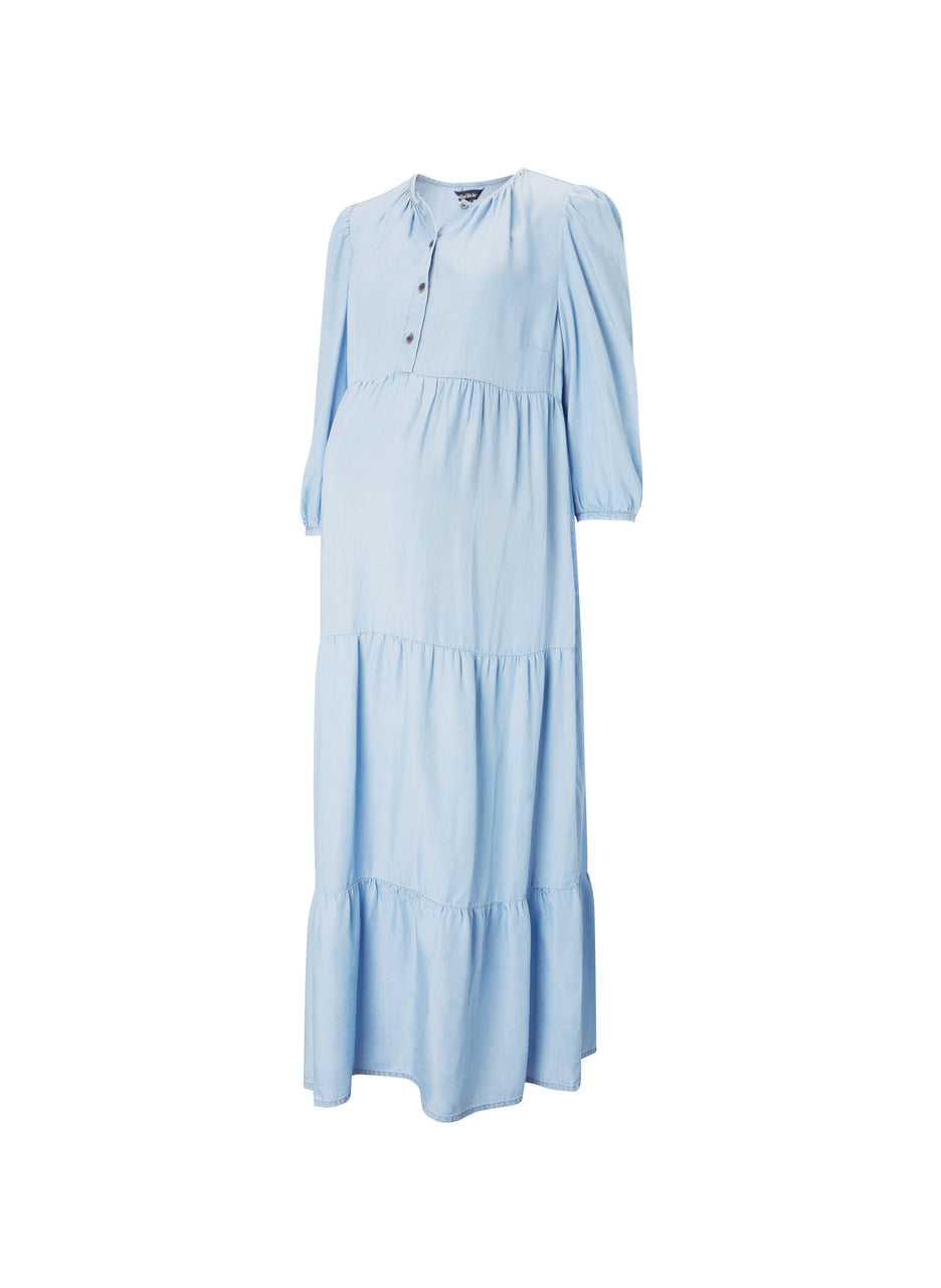 Raffa Chambray Maternity Dress with Tencel