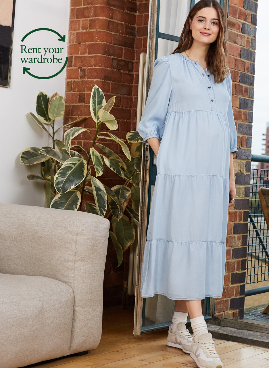 Raffa Chambray Maternity Dress with Tencel™ to Rent