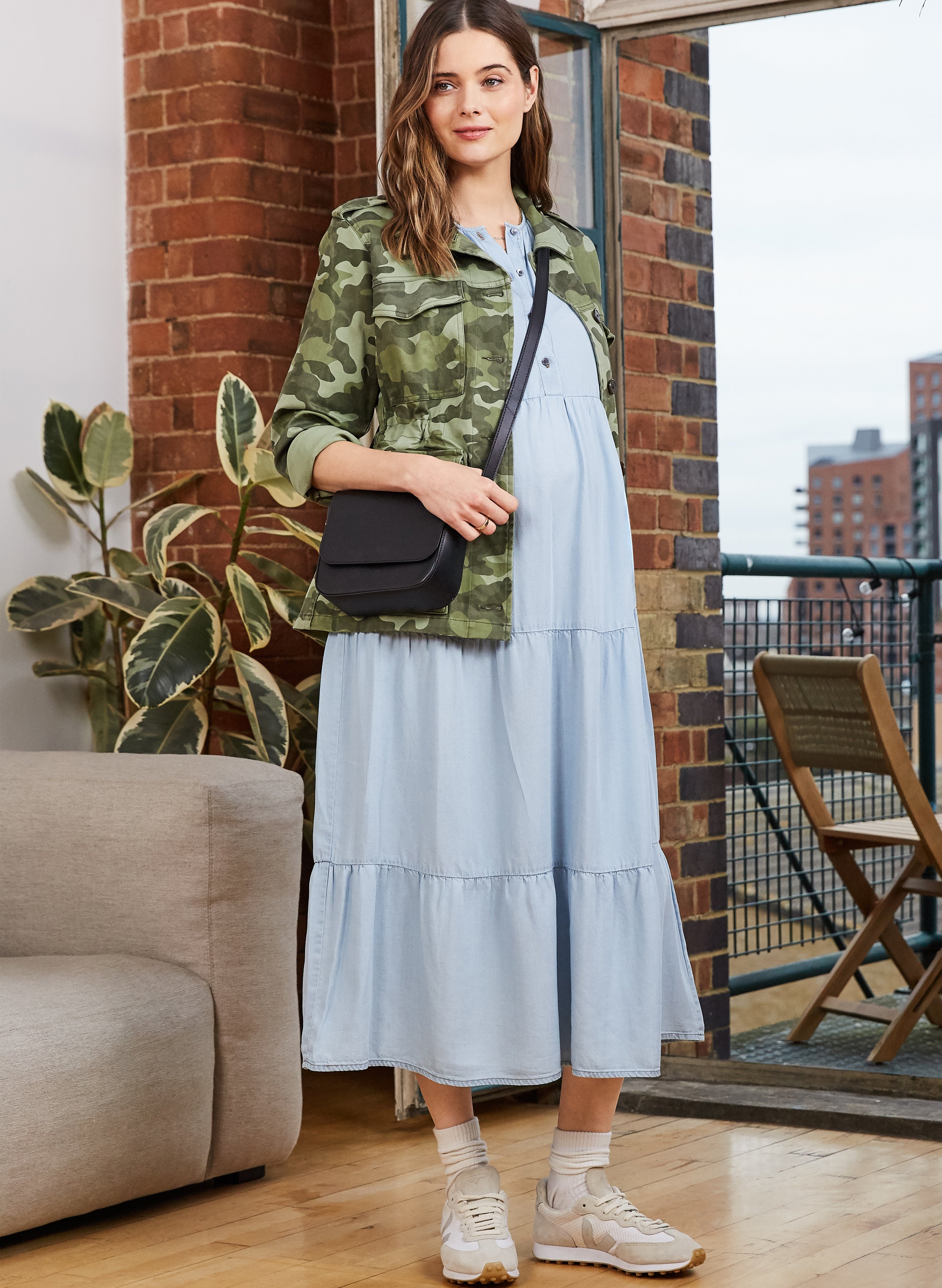 Raffa Chambray Maternity Dress with Tencel™ to Rent