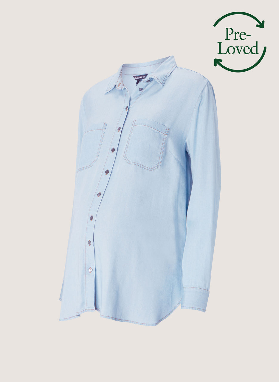 Pre-Loved Raffa Chambray Maternity Shirt with Tencel™ by Isabella Oliver