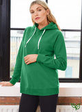 Maisie Organic Maternity Hoodie - Bright Emerald - Maternity Tops & Tees - Isabella Oliver UK