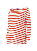 Pre-Loved Arden Organic Maternity Top - Soft White & Tangerine - Pre Loved - Isabella Oliver UK